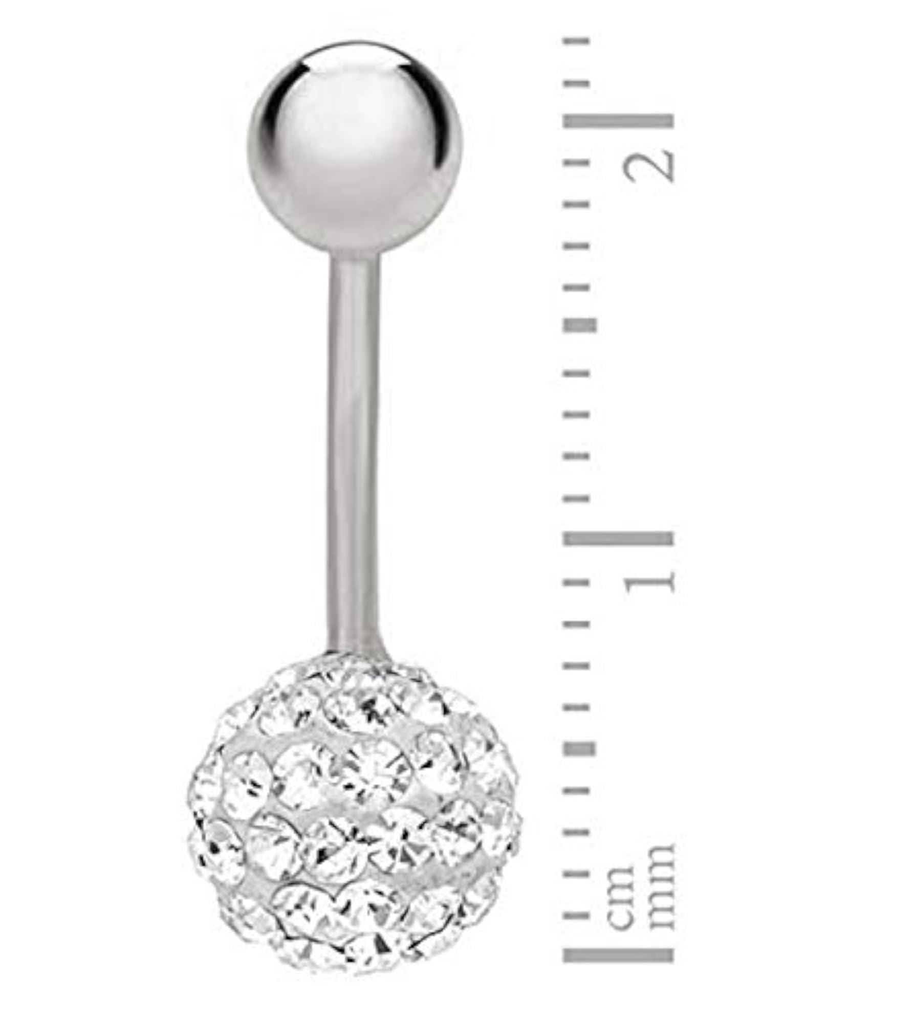 316L Surgical Steel Multi Ferido Crystals Belly Button Ring